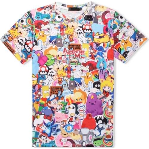 SzBlaZe Brand New Summer 3D digital Anime printing T Shirt Fashion Short Sleeve Shirt Cartoon funny Clothing Oneck Shirt