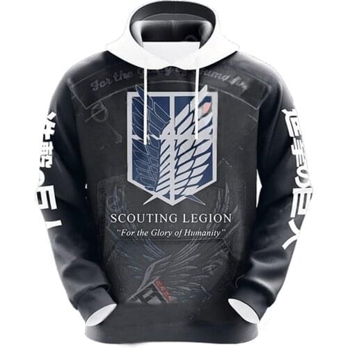 Anime Attack on Titan Cosplay Hooded Hoodie Sweatshirt Jacket Coat Adult Men Women Pullover