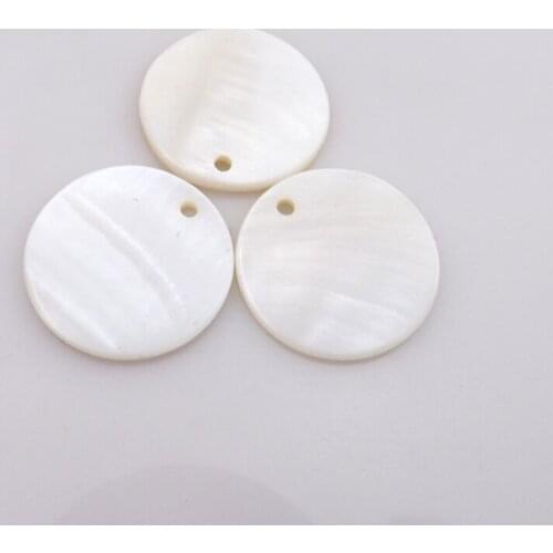 Natural Shell Jewelry 25mm White Round Shell Charms For Earring DIY 100pcs/lot