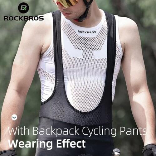 ROCKBROS Cycling Vest Layer Men Sleeveless Bike Underwear Cool Breathable Bicycle Vest Elastic Seamless First Layer Man Clothing