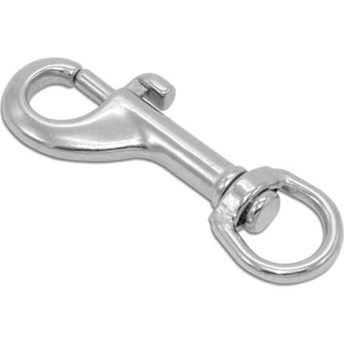 High Quality 304 Stainless Steel 1/2 =L 70mm Silver Trigger Bolt Snap Clip Hook with Swivel-Eye for Pet Chains