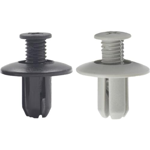 20Pcs Gary Black 8mm Hole Car Bumper Plastic Rivets Trim Fastener Auto Door Trim Panel Grills Clips