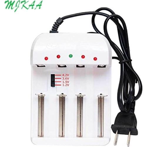 MJKAA New EU/US li-ion Battery Charger 4-slot 3.7V 18650 16340 14500 18500 26650 AA AAA Li-ion Rechargeable Battery charger