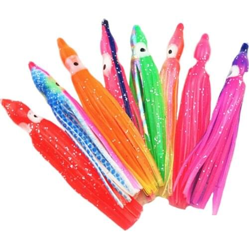 10pcs 6cm PVC Luminous Squid Soft Bait Octopus Squid Bodies Luminous Lures Glow in Dark