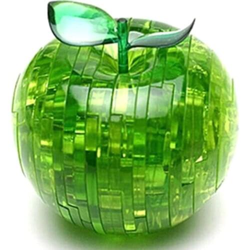 100pcs Apple Shape Puzzles For Children Non-Luminance Puzzle 3D Crystal Puzzle Jigsaw Assembly Model Toys