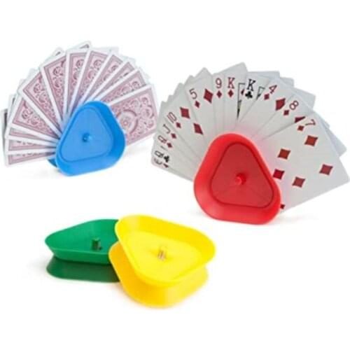 4pcs/set Triangle Shaped Hands-Free Playing Card Holder Board Game Poker Seat Lazy Poker Base Game Organizes Hands