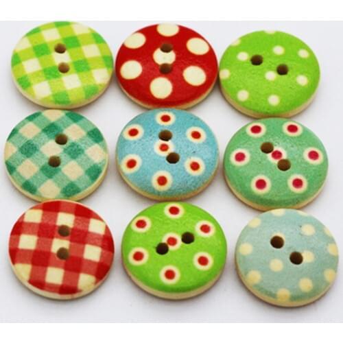 5000 pcs Fashion fastener Scrapbooking Clothes parts Wooden buttons DIY sewing craft dot check