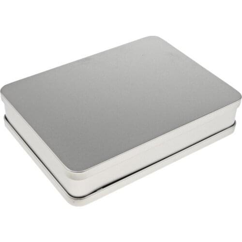 7.4 x 5.4 x 1.5 Inches Rectangular Empty Stainless Steel Tin Box Container for Home Storage