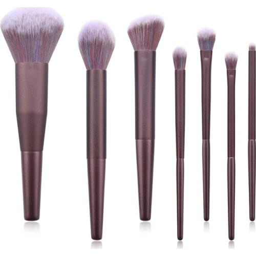 7pcs Soft Synthetic Hair Wood Handle Make Up Brushes Foundation Powder Blush Eyeshadow Cosmetic Makeup Tools