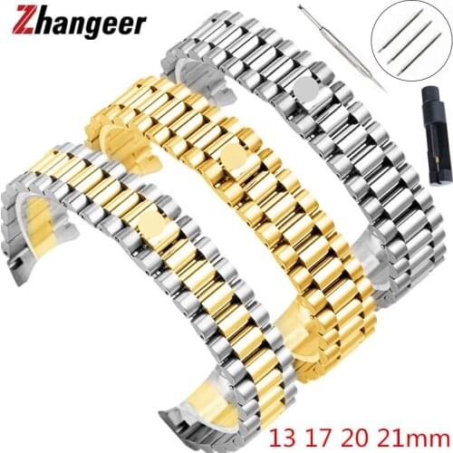 Cuved End Band For Rolex Watch for Oyster Perpetual Replace Wrist Straps 13mm 17mm 20mm 21mm Stainless Steel Bracelet Watchband