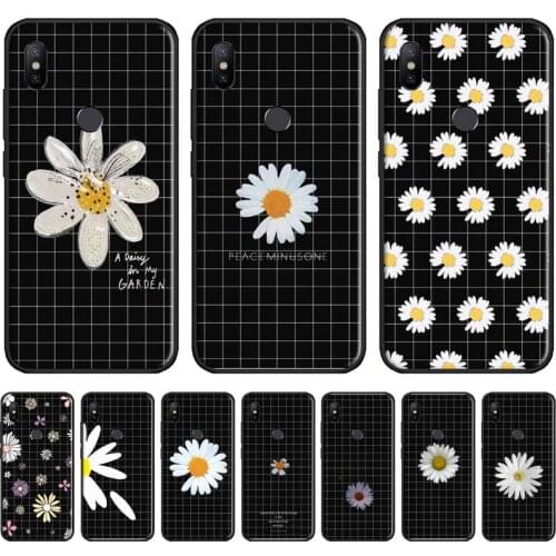 Daisy flower grid Phone Case For Xiaomi Redmi 7 9t 9se k20 mi8 max3 lite 9 note 8 9s 10 pro Soft Silicone Shell Cover Funda
