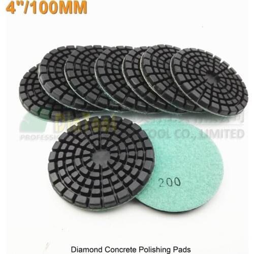 SHDIATOOL 9pcs 100mm thickened Resin bond diamondconcrete floor renew polishing pads #200 concrete sanding discs