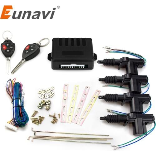 Eunavi Auto car remote central Locking 4 Door Keyless Entry System 360 Degree Rotation car kit 12V Car Power Door Lock Actuator