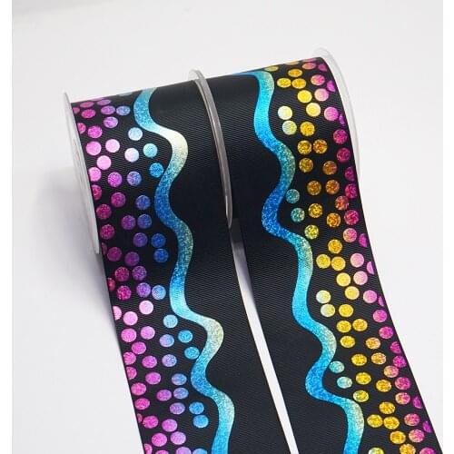 3 Inch 75 mm Printed Holographic Foil Ribbon 50 Yard Craft Suppliers I5302126