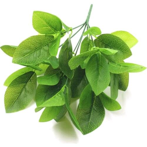 Artificial green plant Fake leaf Plastic Flower For wedding home garden Green Grass Plastic plant decorative Simulation plant