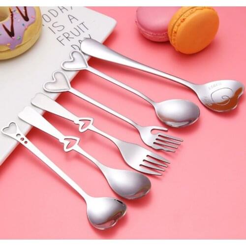 Creative Stainless Steel Coffee Spoon Long Handle Sugar Spoon Tea Dessert Stirring Spoon Home Kitchen Tableware Cutlery Products