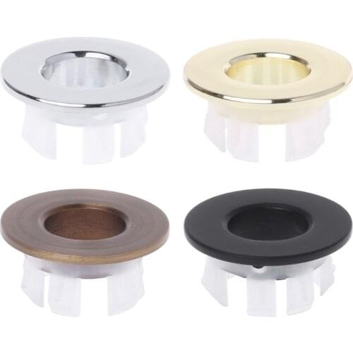 Bathroom Basin Sink Overflow Cover Six-foot Round Insert Chrome Ring Hole Cap