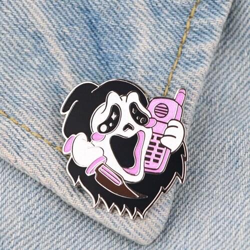 LT755 Halloween Jewelry Ghost Enamel Pins Brooches for Backpack Bags Badge Decoration Lapel Jewelry Gifts Accessories
