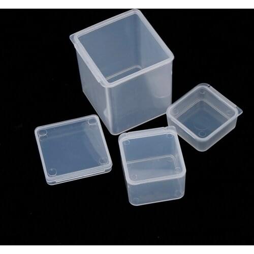 Small Boxes Square Rectangle Transparent Plastic Jewelry Storage Case Finishing Container Packaging Storage Box Earrings Rings