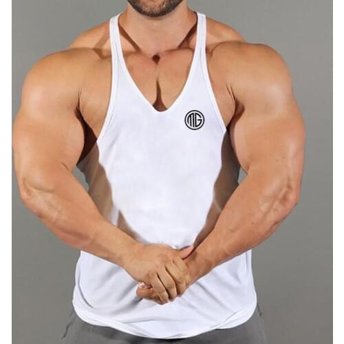 Brand Mens Gyms Tank Tops Bodybuilding Stringer Tanktop Fitness Men Sleeveless Shirts O-Neck Y Back Tank Top men workout Vest