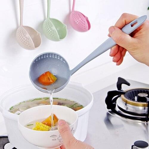 Multi-function Soup Spoon Creative Kitchen Accessories Colander Two-in-one Ladle Long spoon with strainer Kitchen Product