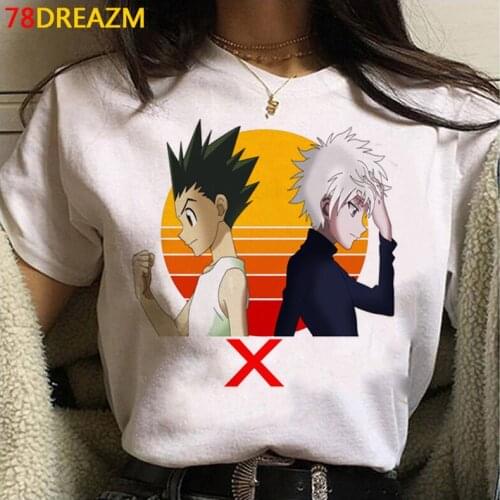 Hunter x Hunter Hisoka Killua t shirt male couple clothes vintage casual harajuku top tees t-shirt plus size