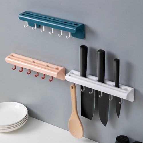 Wall-mounted punch-free storage rack Knives Cutter Rack waterproof Holder 4 Colors Magnetic Kitchen Utensil Storage for Kitchen