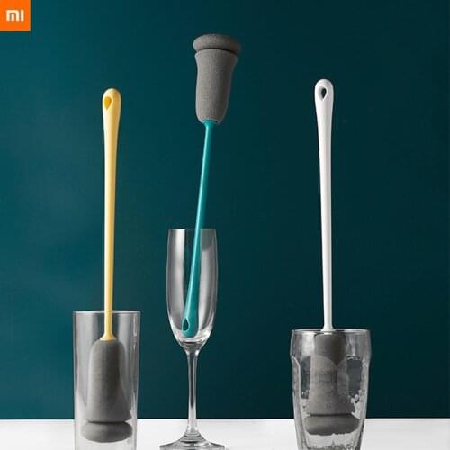 New xiaomi mijia Sponge Cup Brush Long Handle Replaceable Kitchen Cleaning Tool Soft Sponge bottle Brush practical