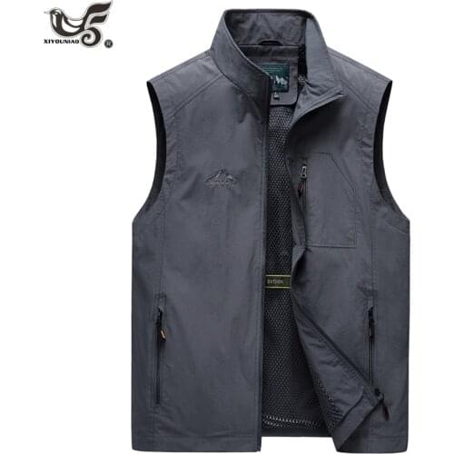 New 2021 Mens Vest Tactical Climbing Hiking Work Sleeveless Summer Photographer Waistcoat Tool Mesh Fishing Jacket Men Clothing