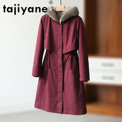 2021 Clothes Winter Women Real Mink Fur Lining Jackets for Woman Natural Rex Rabbit Fur Coats Long Mujer Parkas TN632