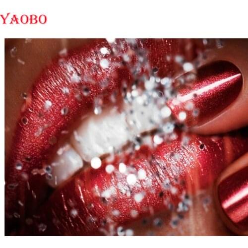 Full Square/Round Drill 5D DIY Diamond Painting Women/Red Lips Patterns bead Embroidery 3d Cross Stitch kits Home Decor