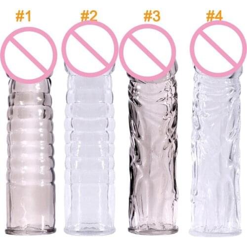 Delay Spray Clit Penis Extensions Condom Sleeve Male Enlargement Massager Cock Ring Cover Adult Sex Toys Penis Cock Ring