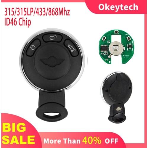 OkeyTech 3Buttons 315/315LP/433/868Mhz Smart Remote Control Key for BMW MINI COOPER S ONE D CLUBMAN COUNTRYMAN CABRIO ID46 Chip