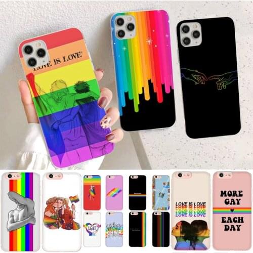 YNDFCNB Gay Lesbian LGBT Rainbow Phone Case for iPhone 11 12 pro XS MAX 8 7 6 6S Plus X 5S SE 2020 XR case