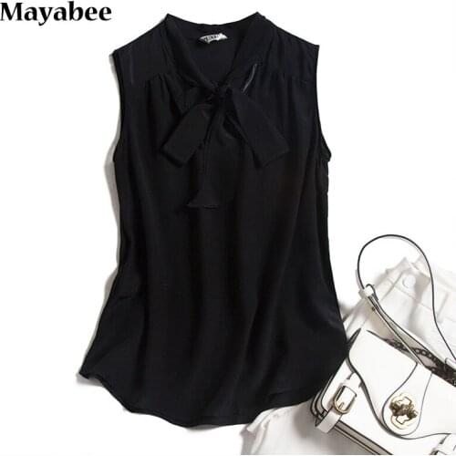 Silk Sleeveless Shirt Women Streamer V-Neck Blouse Design Niche Light Familiar Gentle Wind 2021 Spring Summer New