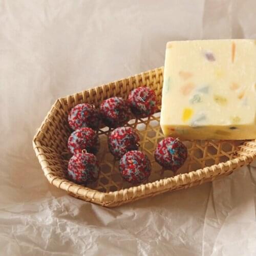 6 Pieces Price Mixed Color Furry Ball Pendant Japanese Retro DIY Handmade Accessories Ins Wind Earrings Late Earrings