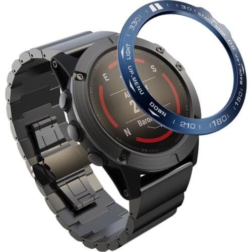 Luminous Watch Bezel Ring Adhesive Cover Metal Case for Garmin Fenix 5X / Fenix5X Plus Smart Watch Anti-scratch Protector