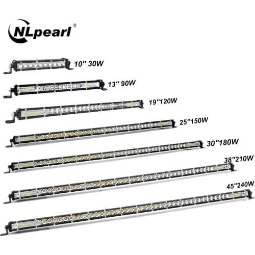 Nlpearl 10-50inch Light Bar/Work Light Ultra Slim Combo LED Bar Offroad For Trucks 4X4 UAZ Off Road ATV LED Work Light 12V 24V