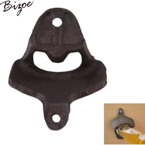 2PCS Vintage Antique Iron Wall Mounted Bar Beer Glass Bottle Cap Opener Kitchen Tools Bottle Opener Beer Opener