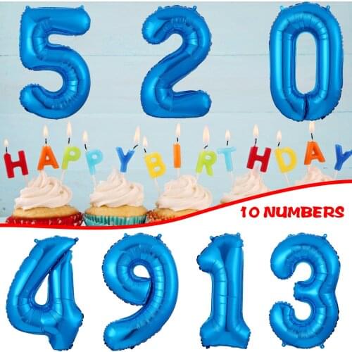 Happy Birthday Blue Balloon 0 1 2 3 4 5 6 7 8 9 Baloons Baby Shower Boy Girl Foil Balloons Wedding Party Decorations шарики
