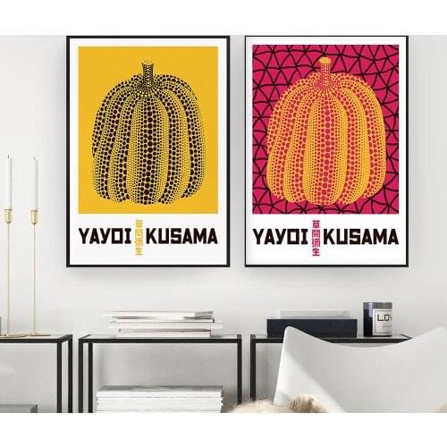 Yayoi Kusama Artwork Exhibition Posters and Prints Gallery Wall Art Pictures Museum Canvas Painting for Living Room Home Decor