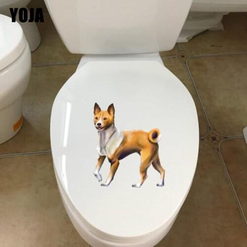 YOJA 19.2*22.3CM Dog Living Room Home Decor Modern Toilet Sticker Wall Decal T3-0664