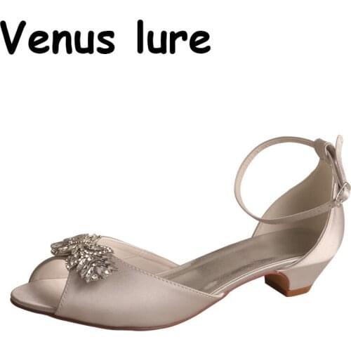 Customized Ladies Square Heel Shoes Wedding Peep Toe Bridesmaid Shoes 3CM