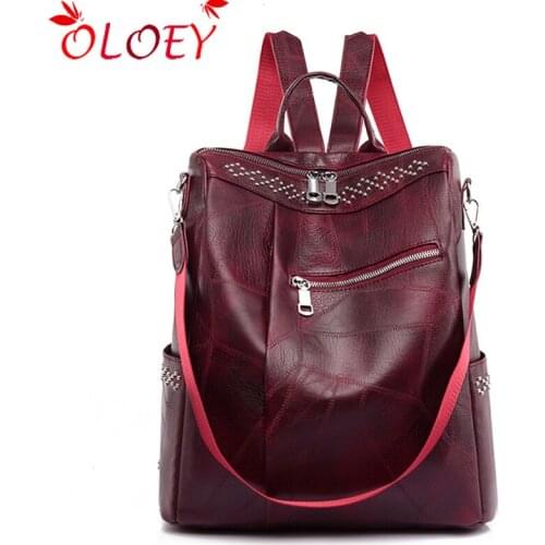 Women 's backpack 2021 winter new fashion wild luxury quality soft leather leisure travel large capacity 4 color bag purse