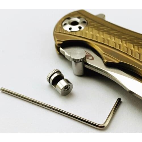 1Set Stainless Steel CNC Buck Push knife Button For Buck 110 Folding Pocket Knife Thumb Stud+Allen Wrench
