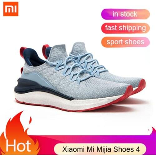 New Xiaomi Mi Mijia Shoes 4 Men Running Sport Sneakers Walking Shoes Lightweight Comfortable Black Technology 4D Fly Woven Upper