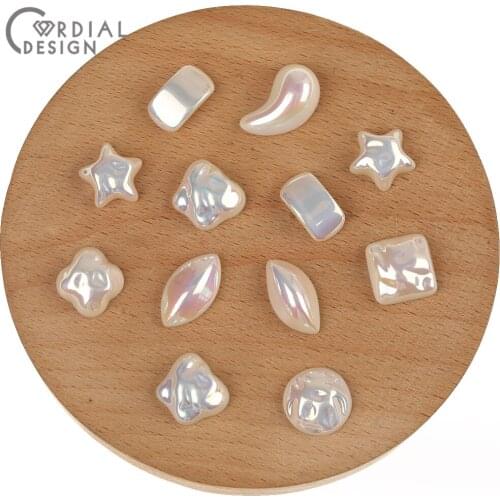 Cordial Design Acrylic Bead/Wrinkle & AB Effect/Jewelry Accessories/Hand Made/Imitation Pearl Patch/Jewelry Findings Components