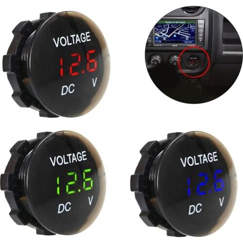 Car LED Digital Voltmeter 12V-24V Digital Panel Voltmeter Voltage Meter Tester LED Display for Car Motorcycle Boat Accessories