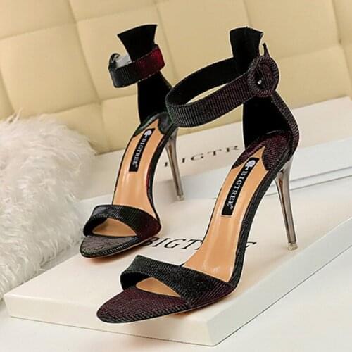 Sandals Metal Korean Fashion Summer Women Heel Type Height Element With Platforms Style Fit Pattern Side Vamp Back Counter