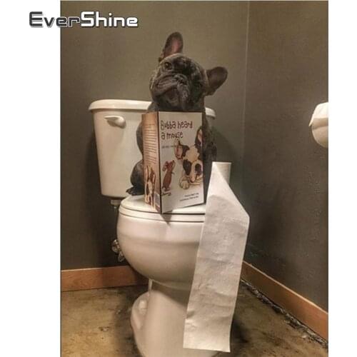 Evershine Full Square Round Diamond Painting Dog Cross Stitch Diamond Embroidery Animal Rhinestones Pictures Crafts Kit